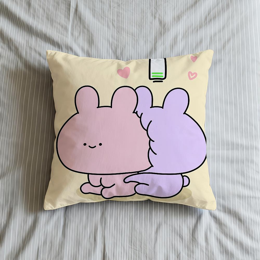 Cushion Cute Cover Soft Case Cartoon Asamimichan Sofa Living Bunny Room Home Comfortable Office Decor Protective Pillow Covers