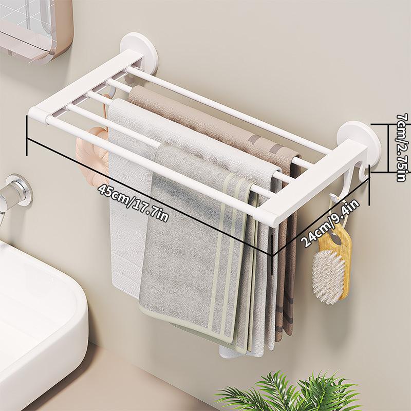 

Многофункциональная полка для хранения вещей Five Strokes для ванной комнаты, вешалка для полотенец без гвоздей, держатель для носков, подставка для тапочек - настенный органайзер белый