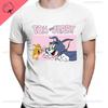 Mans T-Shirt Neck Short-Sleeved Tops Cute Cartoon Printed Jerry Tom Humor Funny New Selling Funny Sweet Fashion All Round Tees