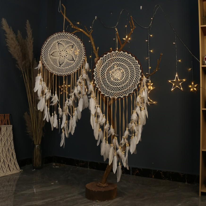 Bohemian Large Dream Catcher Handwoven Feather Dream Catcher Interior Decoration Dream Catcher