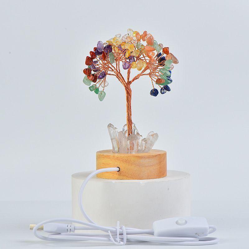 

Natural Crystal Tree Broken Stone Crystal Tooth Night Light Money Tree Home Creative Office Color Modeling Decorative Crafts New USB Plug