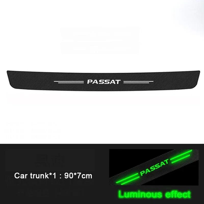 AOICV1 Luminous Car Front Rear Door Sill Scuff Plate Trunk Threshold Protective Decals for Volkswagen VW Passat B5 B6 B8 B7 Variant