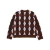 Maglione da donna a maglia a maniche lunghe monopetto con motivo a rombi Levis maglione Marrone A4238-0000