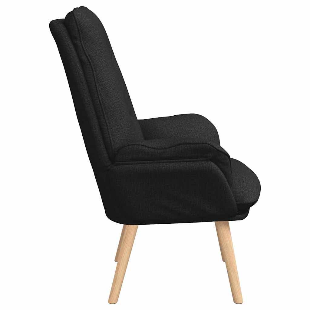 Armchair Black 69 X 74 X 93 Cm Fabric and Plywood