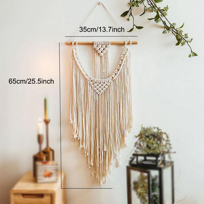Nodic Cotton Woven Bohemian Wall Decoration Tapestry With Tassel Wall Accents Handmade Scandinavian Hanging Bedroom Home Decor