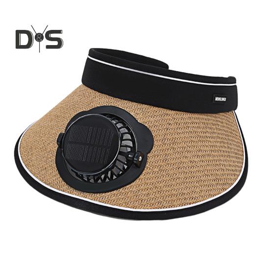 

Солнечная шляпа-веер, регулируемая летняя шляпа с защитой от ультрафиолета для взрослых, перезаряжаемая дышащая женская шляпа с широкими полями и козырьком от солнца A коричневый