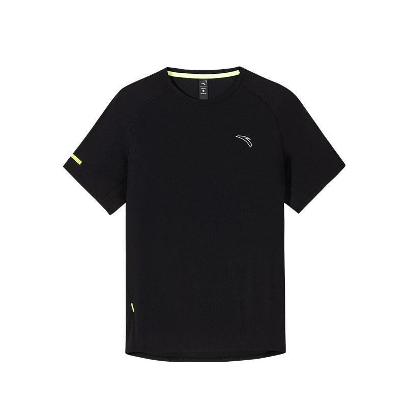 Anta Running Series Solid Color Breathable Versatile Short Sleeve T-Shirt Men Tops Black 952525103-7