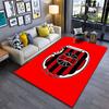 Red and Black Striped Logo Carpet suitable as a non-slip mat for the living room or bedroom sofa