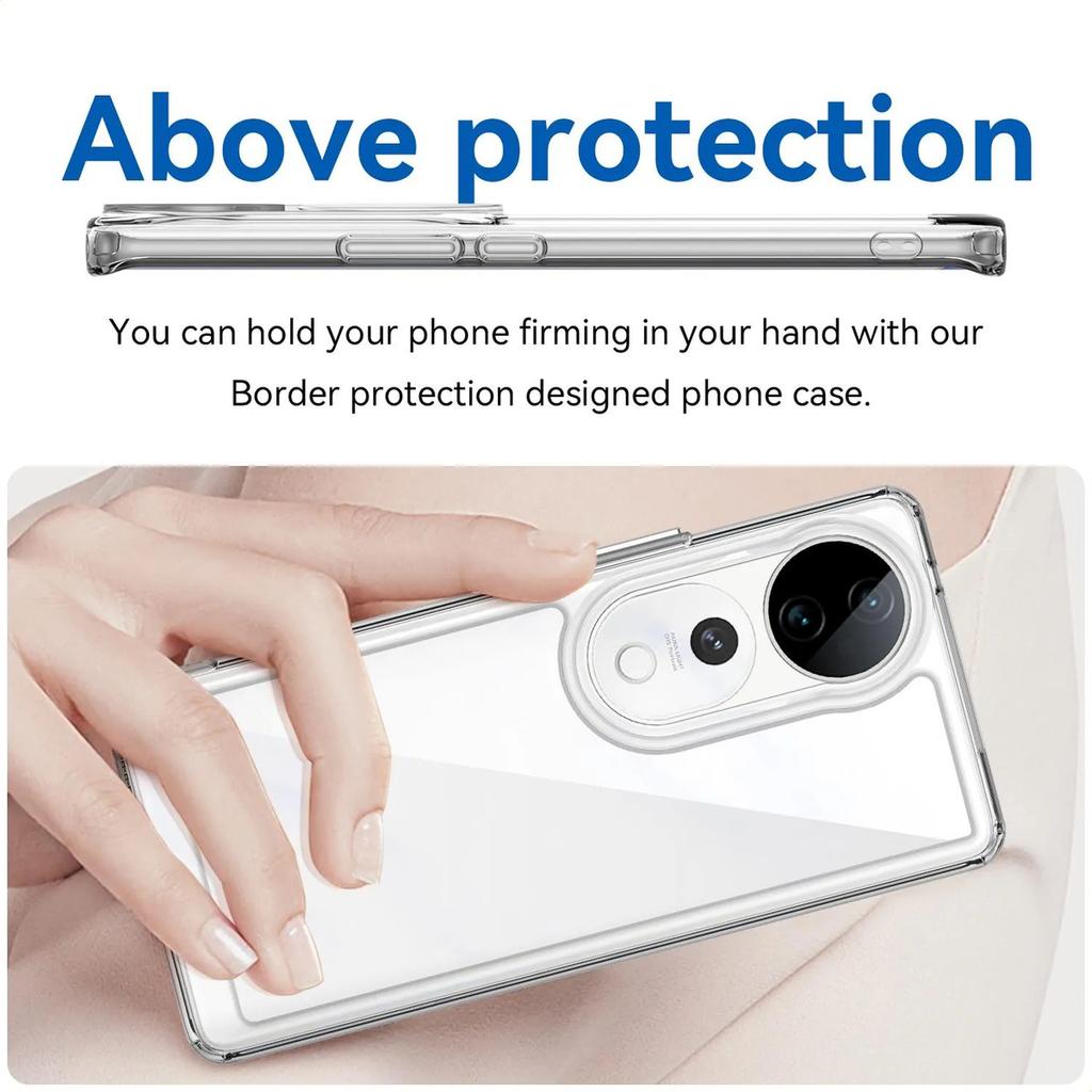 Phone Case For Phone Case For Vivo V40 5g,Clear Transparent Phone Case Cover For Vivo V40 5g