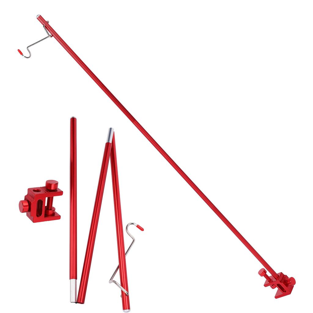 Składany Maszt Oświetleniowy na Kemping na Zewnątrz Przenośny Aluminiowy Stojak na Światło Uchwyt LampyCzerwony