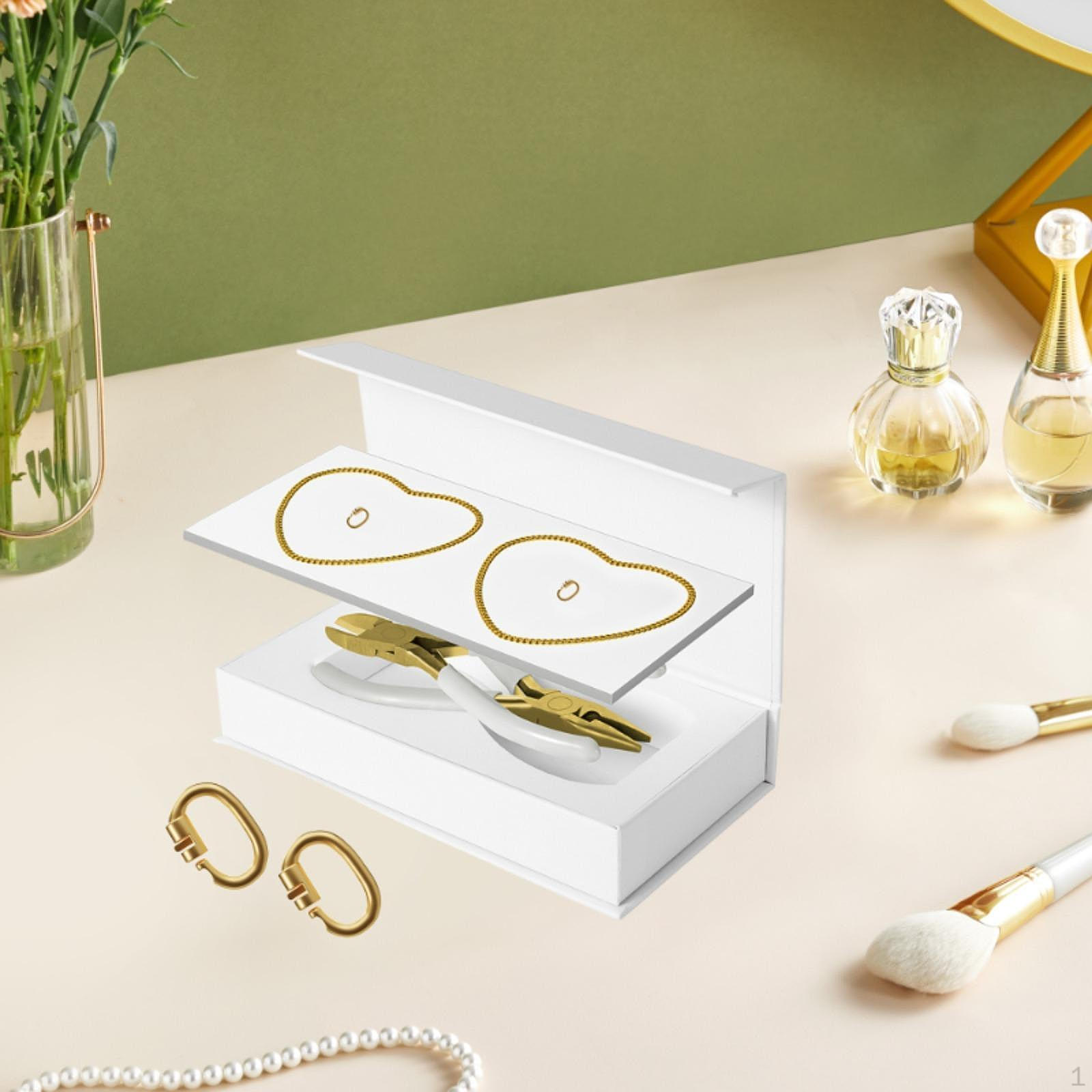 

Набір постійних браслетів 2 шт. Ланцюжки для рук, що замикаються для пар, Набір для виготовлення браслетів своїми руками для 1 Pair Gold