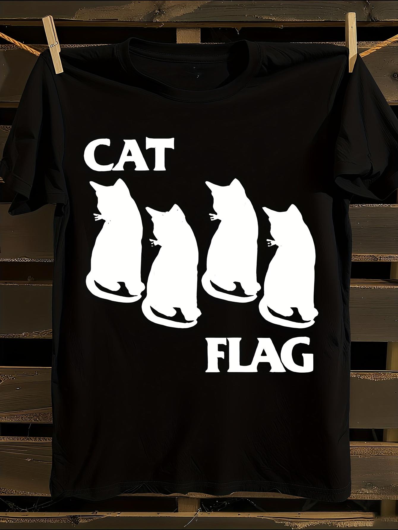 s Plus Size Cat Flag Punk Rock Band Tshirt XXXL
