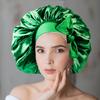 Hair Cap Satin Bonnet Extra Large Sleeping Bonnet Solid Color Bow Decor Elastic Band High Density Women Braids Curly Night Hat Bath Shower Cap