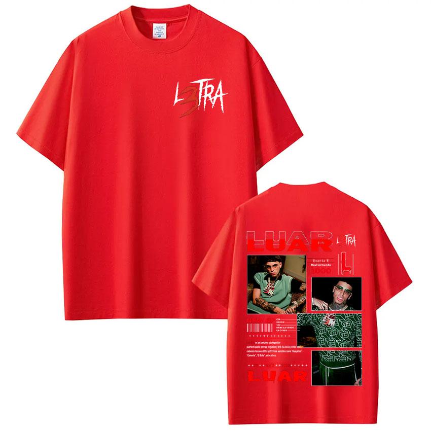 

Rapper Luar La L Album L3TRA Merch T Shirt Unisexs Women Hip Hop Fashion Short Sleeve Tshirts Cotton Oversized Streetwear Tshirt S