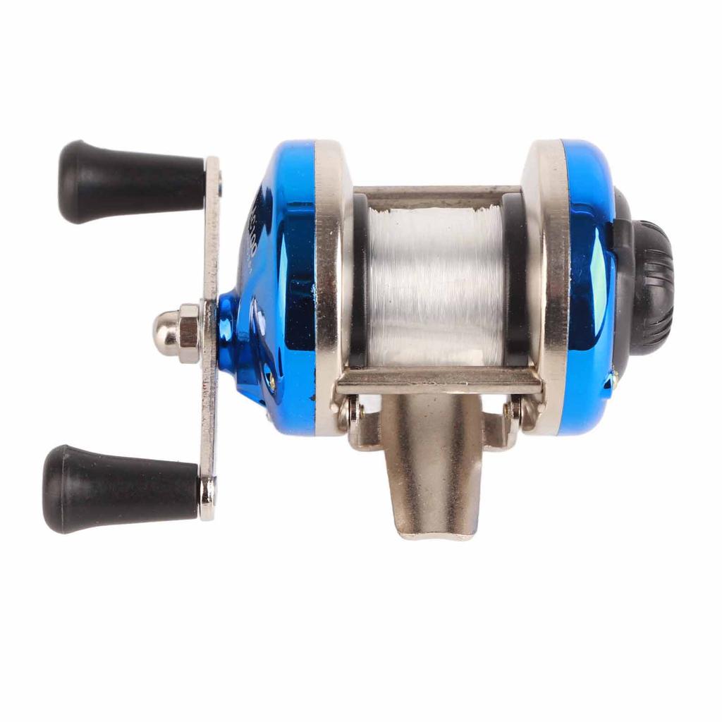 Rolle Typ Trommelrolle Horizontal mit Schnurrolle Eisangelrolle Angelgerät(blau )