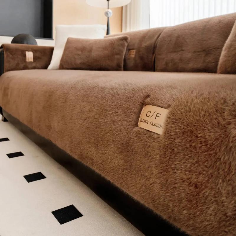 

1 шт. Мягкий плюшевый чехол-мат для дивана Зимний Теплый L Чехол на диван Нескользящий Чехол-накладка на диван Защита мебели от загрязнений funda sofas A 70x70cm 1pc