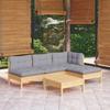 VidaXL Solid Pine Wood Garden Lounge Set 5 Pcs with Cushions Patio Furniture Outdoor Furniture Garden Furniture 3096303