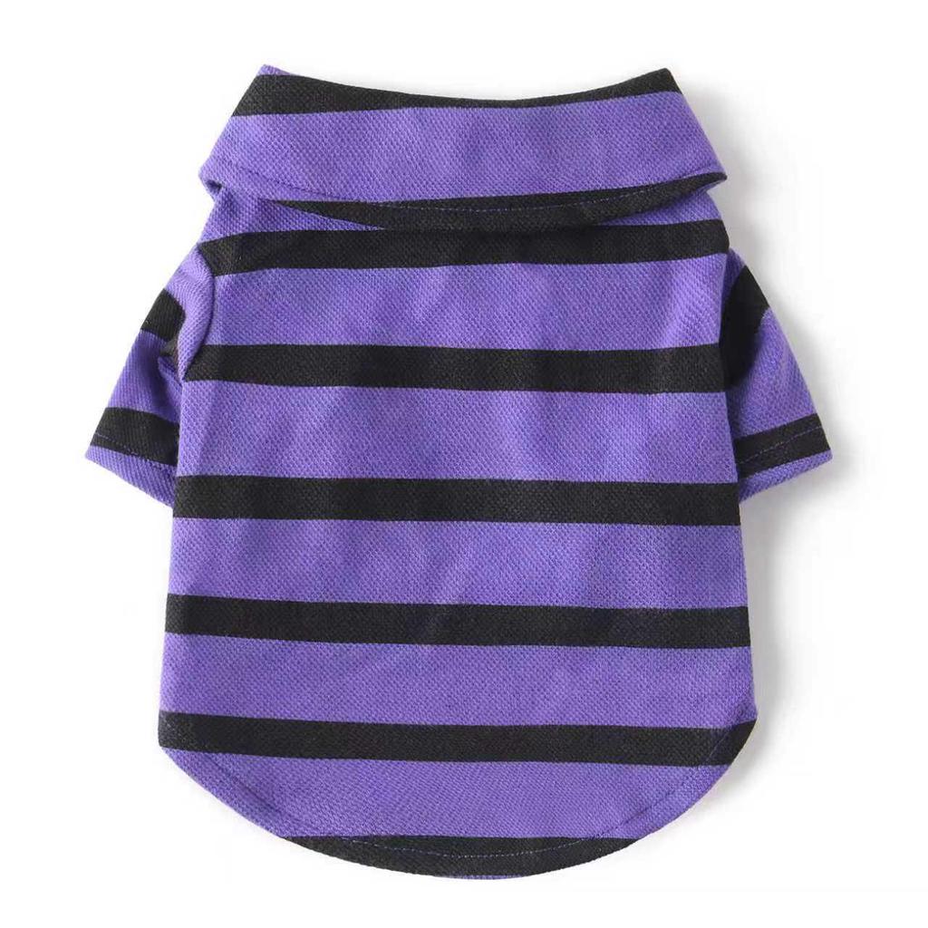 Striped Polo Collar Shirt for Cats and Dogs (Spring/Fall) - Fits Breeds like Teddy, Bichon, Pomeranian