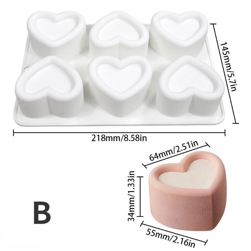 Creative Handmade Groove Flower Love Star Mousse Mold Round Square Cake Baking Silicone Mold Jelly Pudding Candle Molds