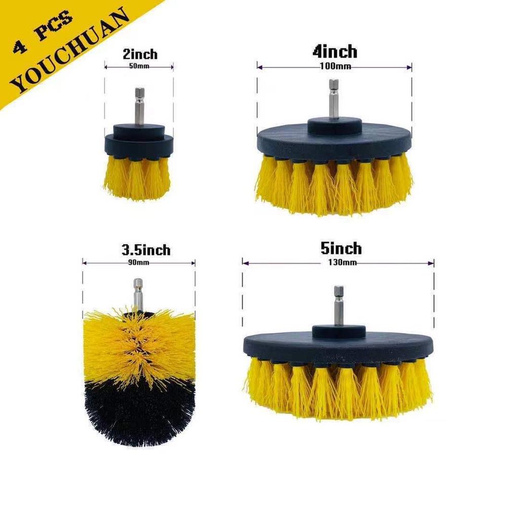 Multifunctional Electric Drill Brush Set – Floor Scrubber, Dust Remover, Polisher