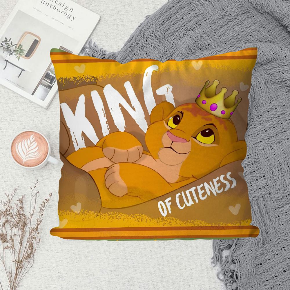 1PC Cartoon Simba lion king Pillow Case Sofa Decorative Home Double-sided Printing Short Plush Cute Cushion Cover