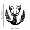 1pc Metal Deer Head Wall Art, Christmas Minimalist Plaque for Office Living Room Bedroom Patio Kitchen Garden Cafe Shop Lobby