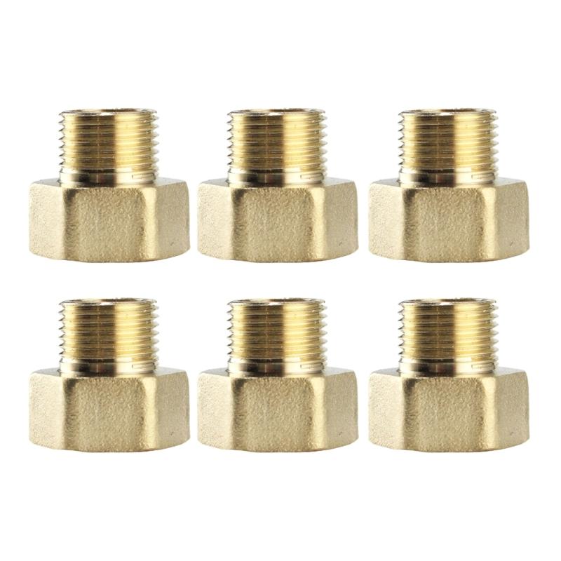 6pcs/set Versatile Brass Adapter Thread Hose Connector Hose Reducer Quick Fixing Heavy Duty for Water Supply Lines