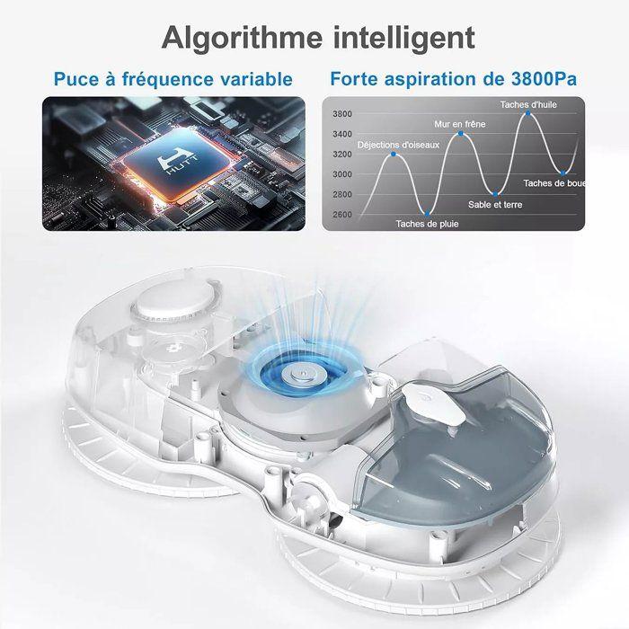 HUTT C7 - Robot Nettoyeur de vitres avec Fonction de pulvérisation - Contrôle Intelligent de la fréquence