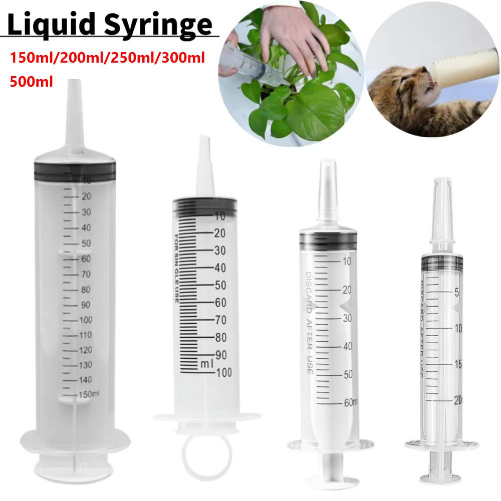 Plastic Big Syringe Large Capacity Feeding Ink Pump Measuring Reusable 150ml-500ml Hose Syringe