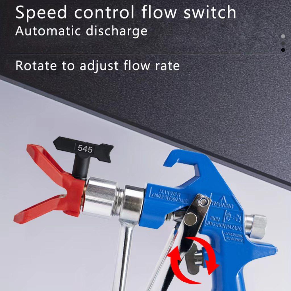 1 Set 5000 PSI Silver Airless Paint Spray Gun with Tip Guard And 517 ,543,545,621 Spray Tip