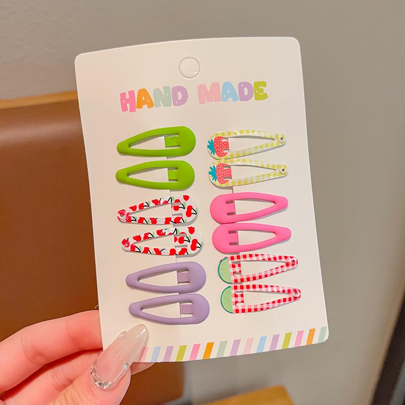 6/12pcs Children Sweet Cute Colorful Water Drop Hair Side Clips Baby Girls Sweet Alloy Barrettes Hairpins Kids Hair Accessories