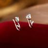 2024 Trend: Silver Needle Tulip Light Luxury Stud Earrings for Women – Comfortable for Sleeping