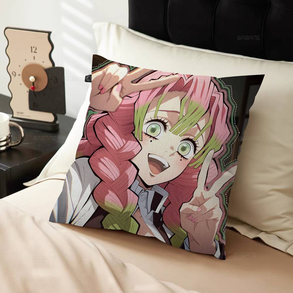 Anime Character Mitsuri Kanroji Pillow Cushion Cover Pillowcase Living Room Sofa Home Decor Customized