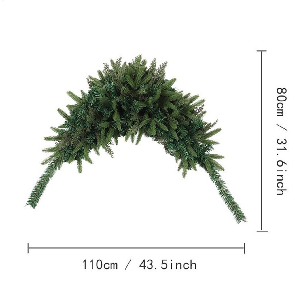 43.5 Inch Christmas Garland Artificial Pine Needle Mailbox Swag Wreath Winter Festival Front Door Wall Window Decoration