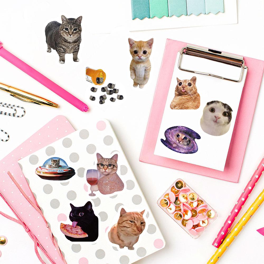 500PCS Cute Cat Roll Stickers Nostalgia Laptop Luggage Harajuku Personalized Coffee Phone Art Landscape Skateboard Sticker
