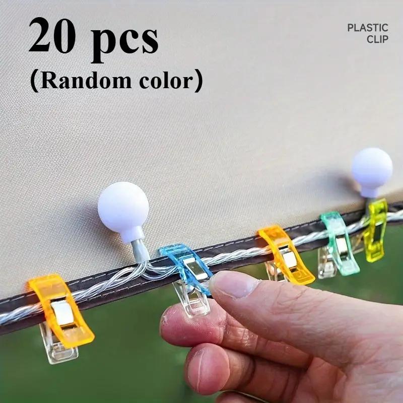 

20pcs Tent Clips for Outdoor Lights - Heavy Duty Canopy Clips for Camping Decor, Awnings - Weatherproof Secure Grip (Multicolor)