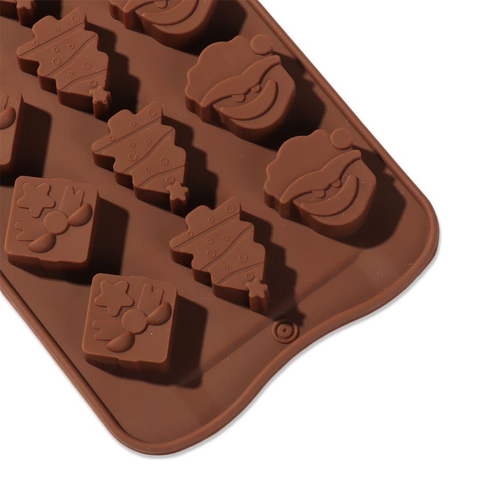 Basteln DIY Geschenkbox Eiswürfelform Weihnachtsmann Baum Silikonform Weihnachten Kuchen Backen Weihnachts-Schokoladenform