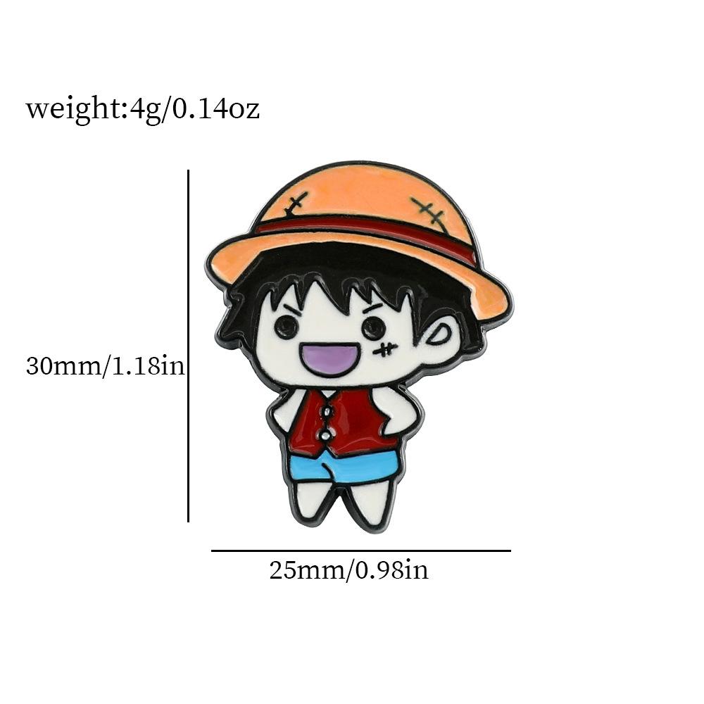 Q Version ONE PIECE Peripheral Luffy Metal Brooch Animation King of Navigation Sauron Choppa Two-dimensional Cute Badge