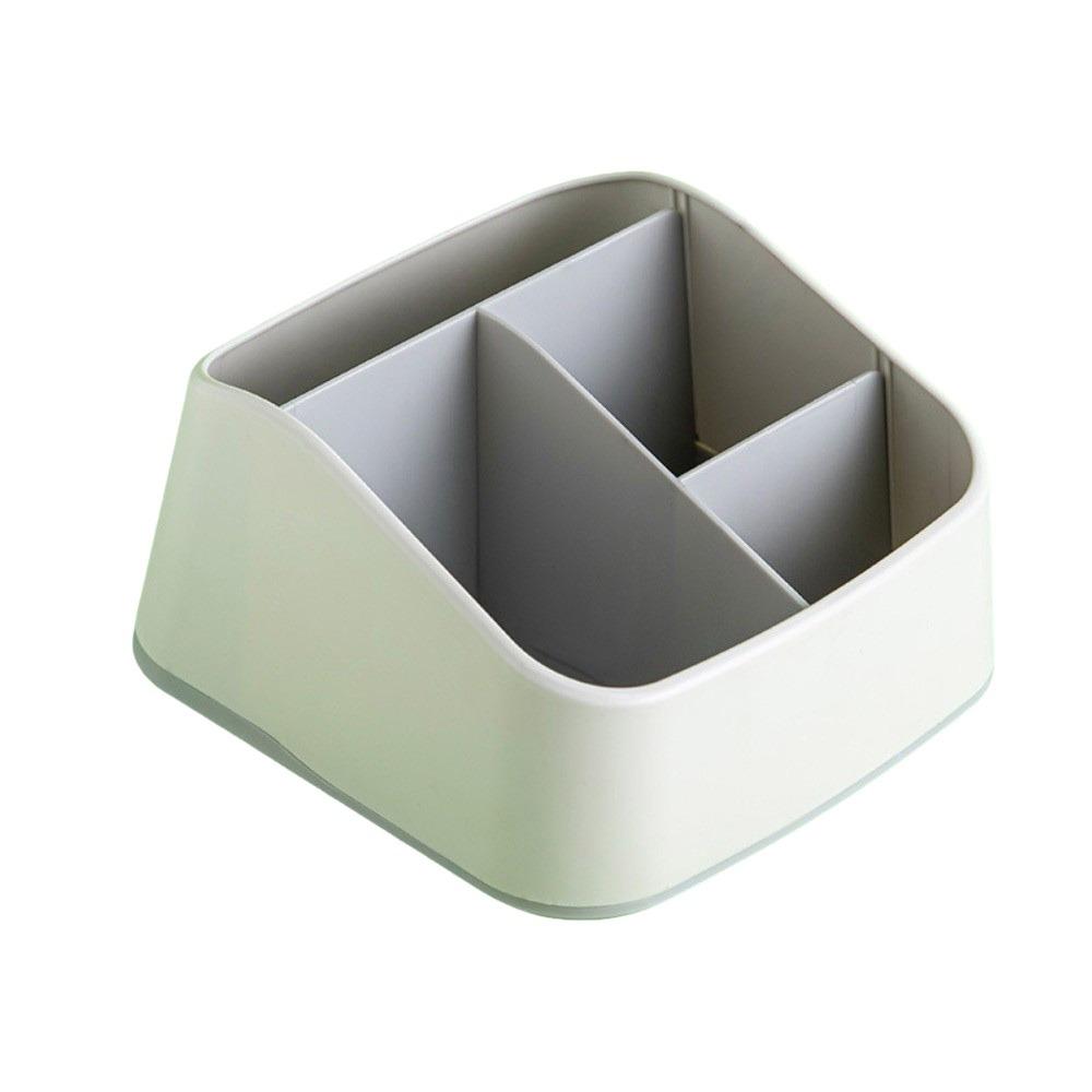4 Slot Remote Control Holder Trapezoidal Plastic Table Storage Box Multifunctional Lattice Pattern Phone Storage Rack