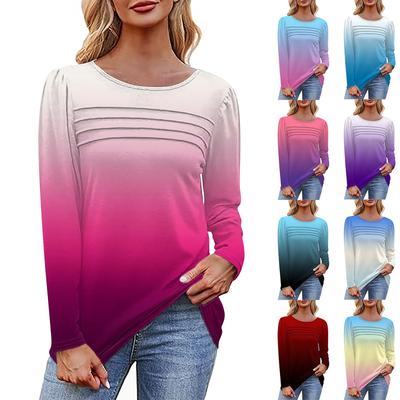 Women's T Shirt Tee Print Long Sleeve Daily Weekend Fashion Basic O Neck Regular Top
