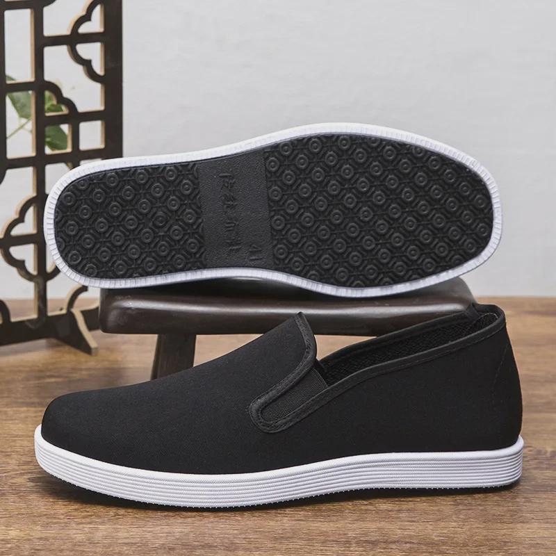 New Style Old Beijing Men's Cloth Shoes - Breathable, Thick Bottom, Casual Slip-On for Middle-Aged and Elderly