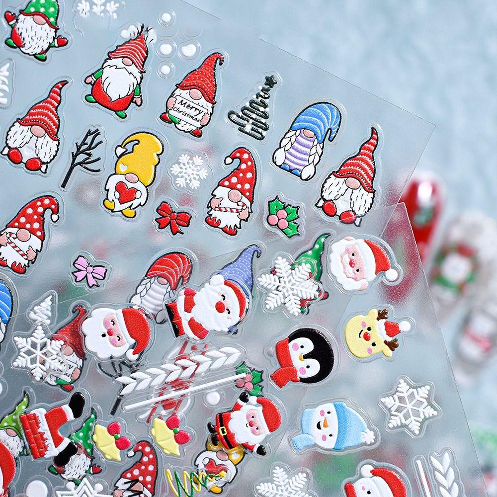 Cute Christmas Nail Art Stickers Winter Nails Polish Sticker 3D Manicure Decals  Manicurist