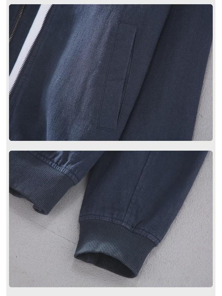 G150 Men's Retro Japanese Ramie Jacket - Autumn Casual Loose Fit