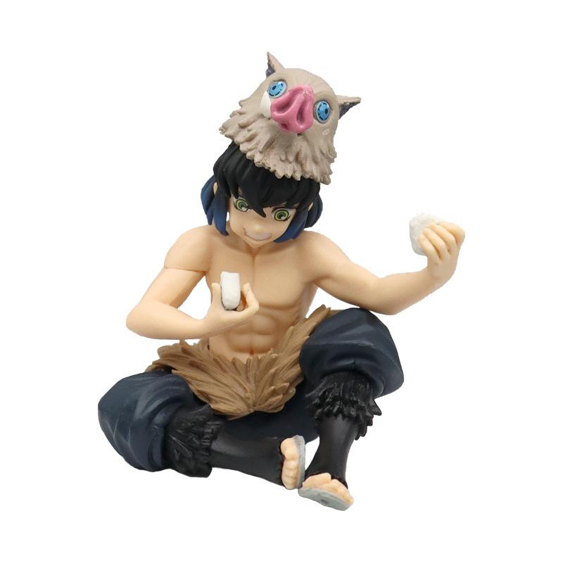 10-15cm Anime Demon Slayer Action Figure PVC Model Doll Collection Toy Car Figure Kamado Tanjiro Nezuko Sitting Ornaments