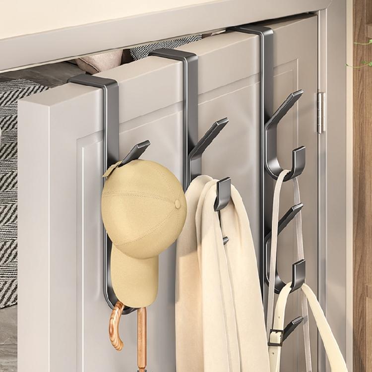 Vertical Door Organiser Hooks Sturdy Mounting For Hats Keys Bags Rustproof Metal Coat Rack Home Essential