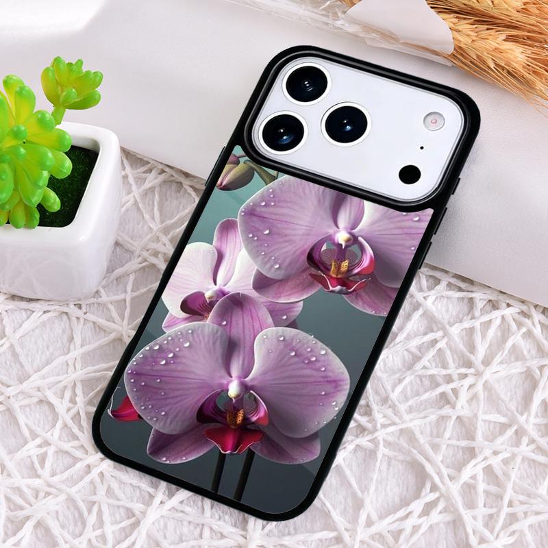 Orchid Flowers Colorful Soft Shockproof Phone Case for iPhone 17 Air 16e 15 11 12 14 13 Pro Max Cover Coque