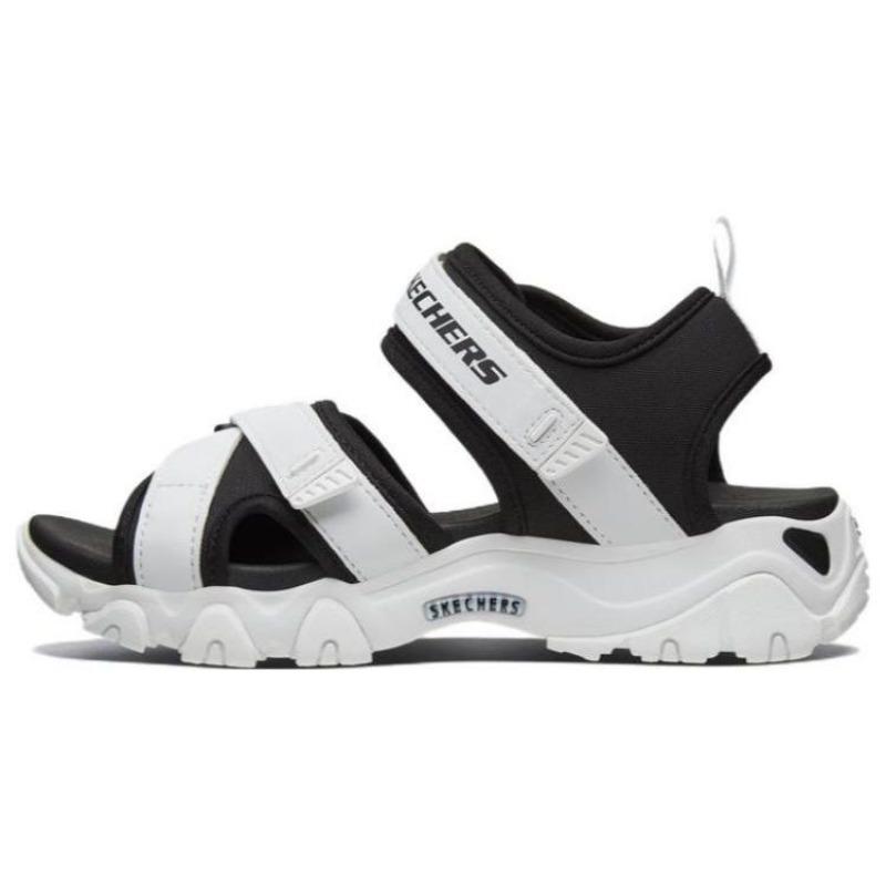 Skechers D LITES 2.0 Women Comfort Beach Sandals Black White 66666188-BKW 37