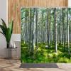 Green Jungle Shower Curtain Summer Forest Tree Bathroom Bath Decoration Home Decor Natural Landscape 3D Living Room Curtains Set