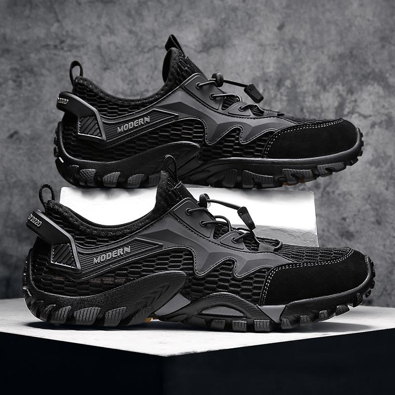 Fashion New Handmade Casual Shoes Men's Fashion Trend Breathable Men Summer Shoes Sports Low-top Mesh Sneakers Non-slip Hollow Out Shoes