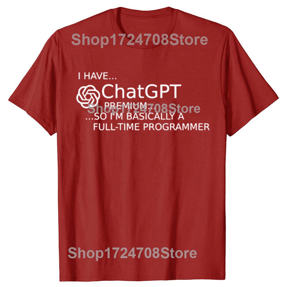 Funny ChatGPT Is Cool Graphic T-shirts Men Women's Fashion Casual Tshirt 100% Cotton Loose Oversized  AI Nerd Geek T Shirt